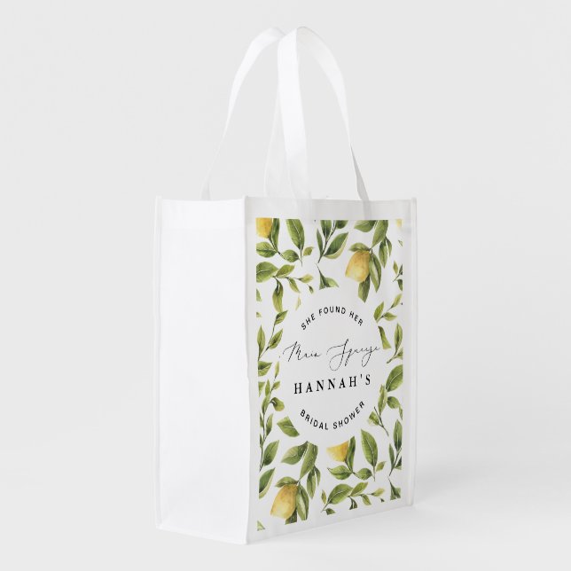 Main Squeeze Lemon Mediterranean Bridal Shower bag (Back Side)