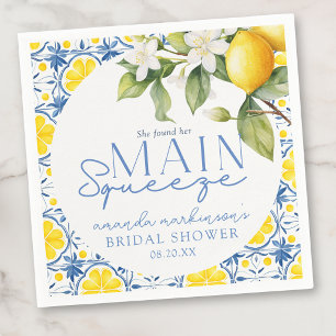 Main Squeeze Lemon Mediterranean Bridal Shower Napkins