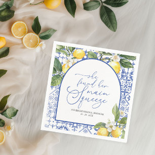 Main Squeeze Lemon Mediterranean Bridal Shower Napkins