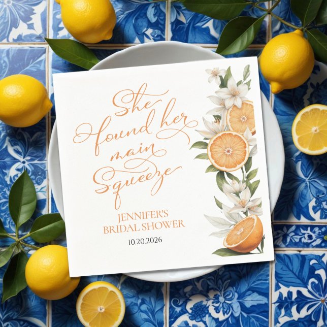 Main Squeeze | Lemon Mediterranean Bridal Shower Napkins (Creator Uploaded)