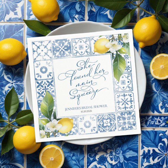 Main Squeeze | Lemon Mediterranean Bridal Shower Napkins (Creator Uploaded)