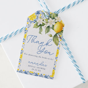 Main Squeeze Lemon Mediterranean Tile Bridal Showe Gift Tags