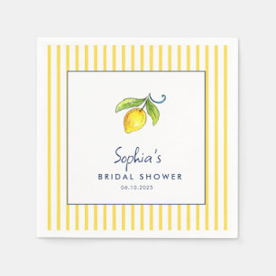 Main Squeeze Lemon modern Bridal Shower Napkins