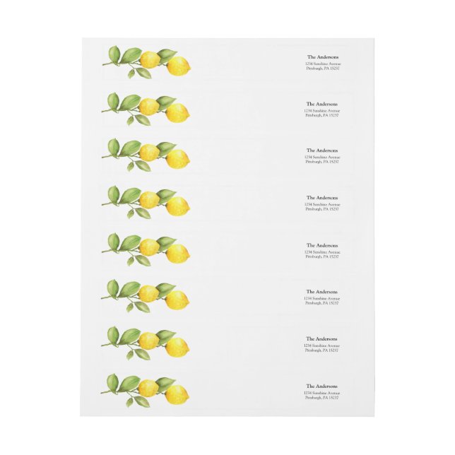 Main Squeeze Lemon Return address label (Sheet)