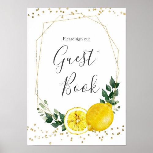Main squeeze lemon Sign Guest Book Poster