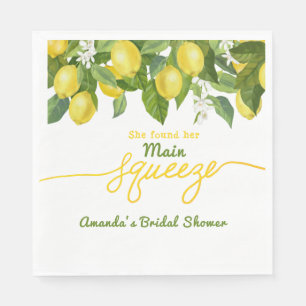 Main Squeeze Lemon Theme Wedding Bridal Shower Napkins