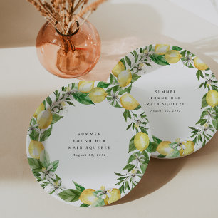 Main Squeeze Lemon Themed Bridal Shower Paper Plates