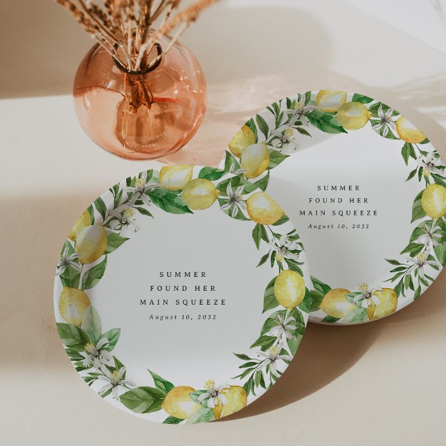 Main Squeeze Lemon Themed Bridal Shower Paper Plates (Creator Uploaded)