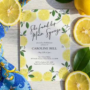 Main Squeeze Lemon Yellow Bridal Shower Invitation