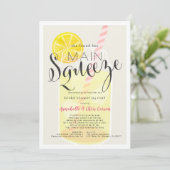 Main Squeeze Lemonade Jar Bridal Shower by Mail Invitation (Standing Front)