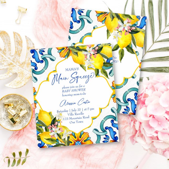Main squeeze lemons baby shower budget invitation (Creator Uploaded)