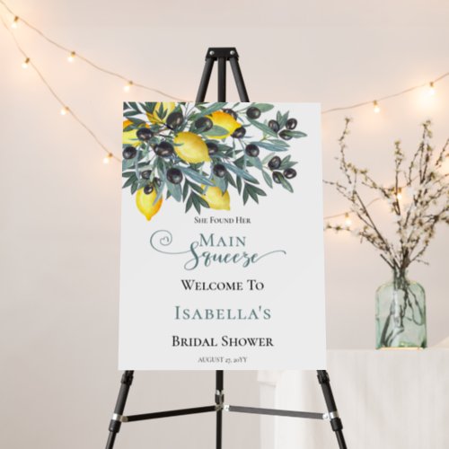 Main Squeeze Lemons  Black Olives Bridal Shower  Foam Board