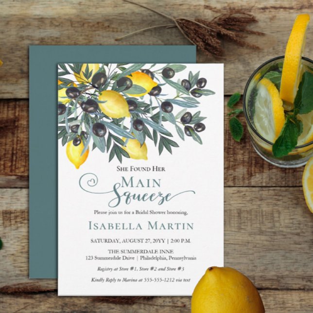 Main Squeeze Lemons | Black Olives Bridal Shower Invitation (Creator Uploaded)