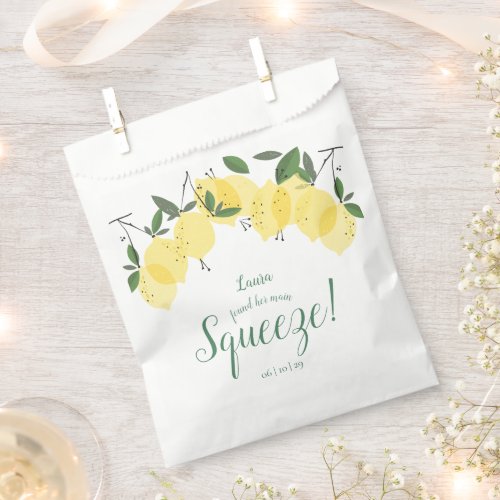 Main Squeeze Lemons Bridal Shower Favor Bag