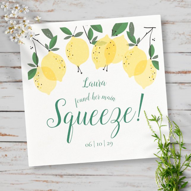Main Squeeze Lemons Bridal Shower  Napkins (Creator Uploaded)