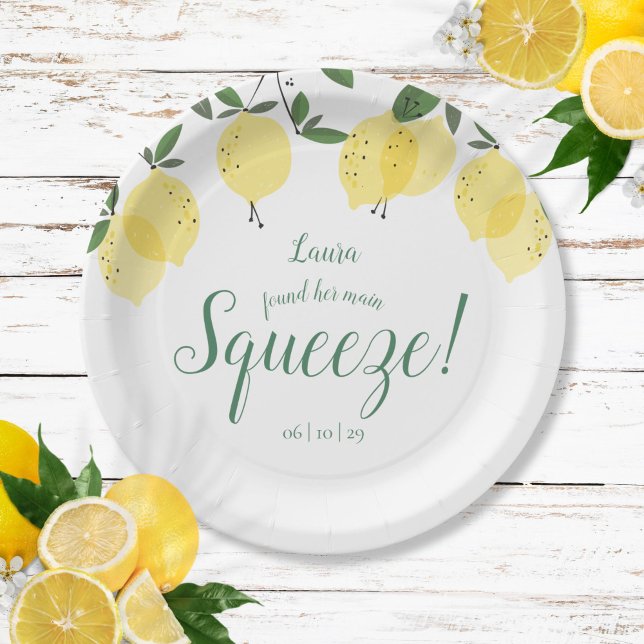 Main Squeeze Lemons Bridal Shower Paper Plates (Main Squeeze Lemons Bridal Shower Paper Plates)