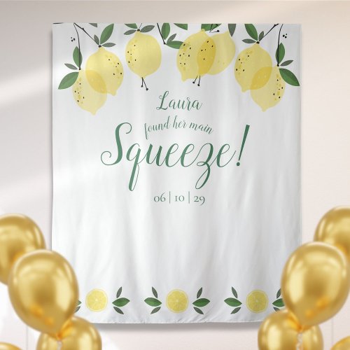 Main Squeeze Lemons Bridal Shower Photo Backdrop