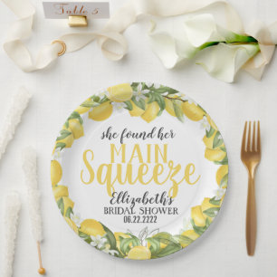 Main Squeeze Lemons Bridal Shower Plates