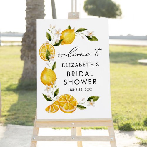 Main Squeeze Lemons Bridal Shower Welcome Sign