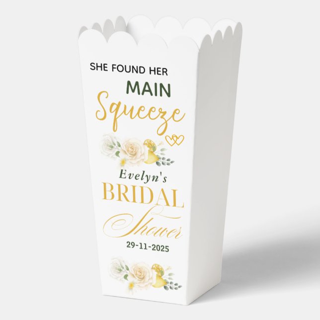 Main Squeeze Lemons Eucalyptus Rose Bridal Shower  Favor Boxes (Front)