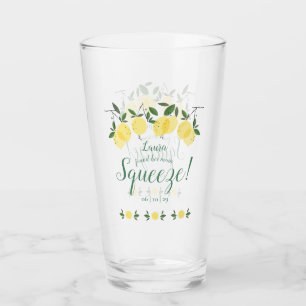 Main Squeeze Lemons Greenery Bridal Shower Glass