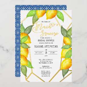 Main Squeeze Lemons Italian Bridal Shower - Gold  Foil Invitation