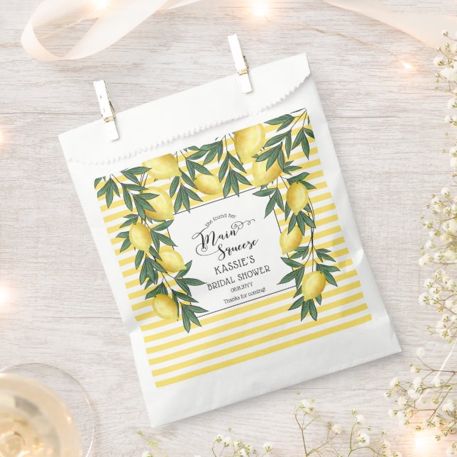Main Squeeze Lemons Tropical Bridal Shower Favor B Bag (Clipped)
