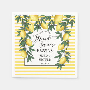 Main Squeeze Lemons Tropical Bridal Shower Napkins