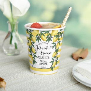 Main Squeeze Lemons Tropical Bridal Shower Paper C Cups