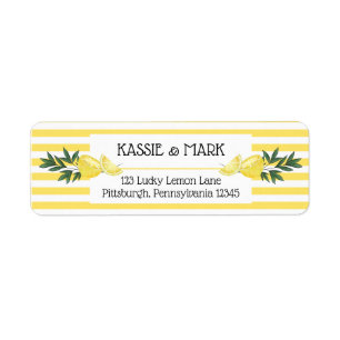 Main Squeeze Lemons Tropical Return Address Label