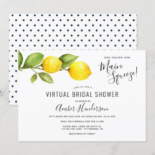 Main Squeeze Lemons Virtual Bridal Shower Invitation