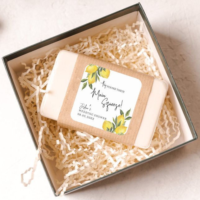 Main Squeeze Lemons Wedding or Bridal Shower Square Sticker (Creator Uploaded)