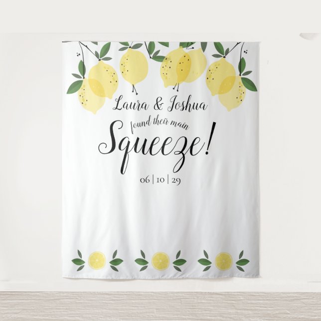 Main Squeeze Lemons Wedding Shower Photo Backdrop (Front)