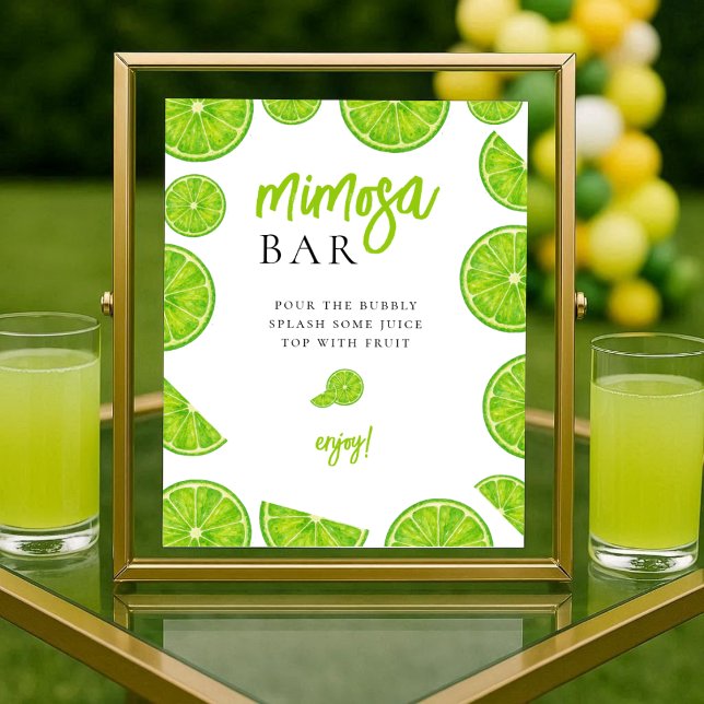 Main Squeeze Lime Bridal Shower Mimosa Bar Sign (Creator Uploaded)