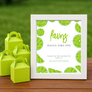 Main Squeeze Lime Green Bridal Shower Favors Sign