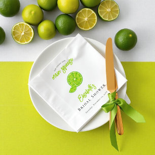 Main Squeeze Lime Green Bridal Shower Paper Napkin