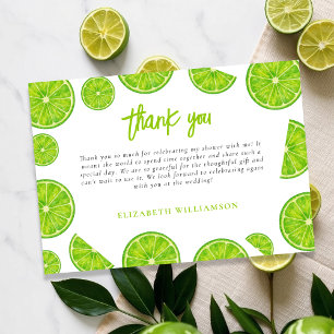 Main Squeeze Lime Green Bridal Shower Thank You Card
