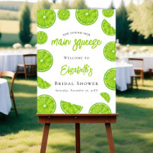 Main Squeeze Lime Green Bridal Shower Welcome Sign