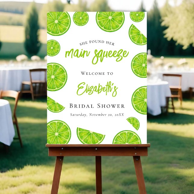 Main Squeeze Lime Green Bridal Shower Welcome Sign (Creator Uploaded)