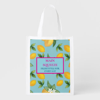 Main Squeeze Market Tote-Fresh Style in Every Step Grocery Bag