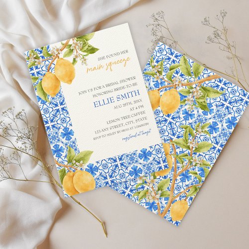 Main Squeeze  Mediterranean Lemon Bridal Shower  Invitation