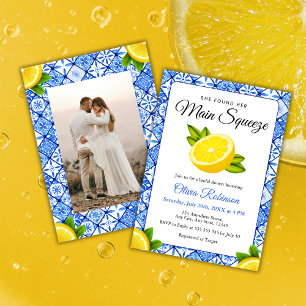 Main Squeeze Mediterranean Photo Bridal Shower Invitation