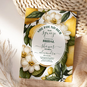 Main Squeeze Modern Watercolor Lemon Bridal Shower Invitation