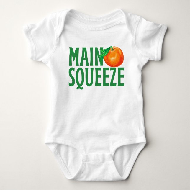 Main Squeeze Orange Baby Bodysuit (Front)
