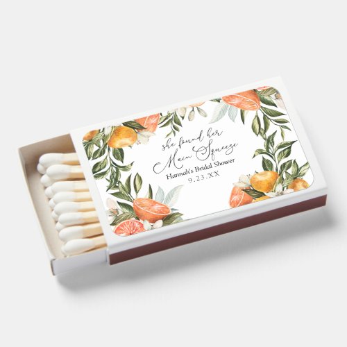 Main Squeeze Orange Bridal Shower Matchboxes