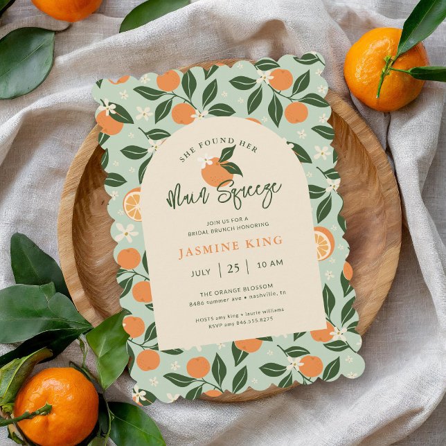 Main Squeeze Orange Citrus Bridal Brunch Invitation (Creator Uploaded)