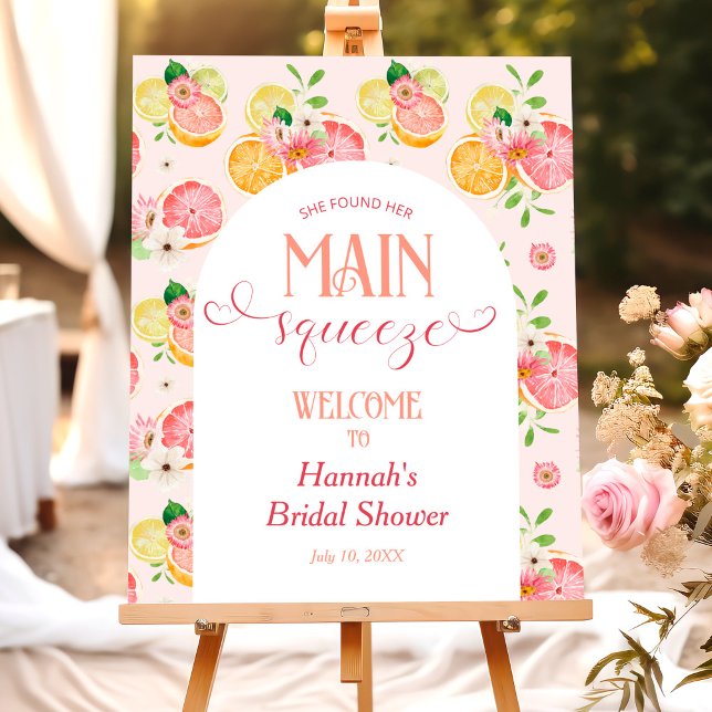 Main Squeeze Summer Bridal Shower Welcome Sign (Creator Uploaded)