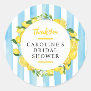 Main Squeeze Summer Lemon Bridal Shower Favor Classic Round Sticker