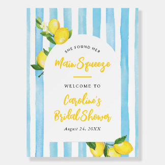 Main Squeeze Summer Lemon Bridal Shower Welcome Foam Board