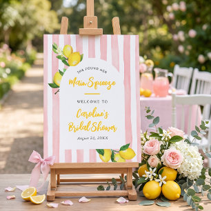 Main Squeeze Summer Lemon Bridal Shower Welcome Foam Board